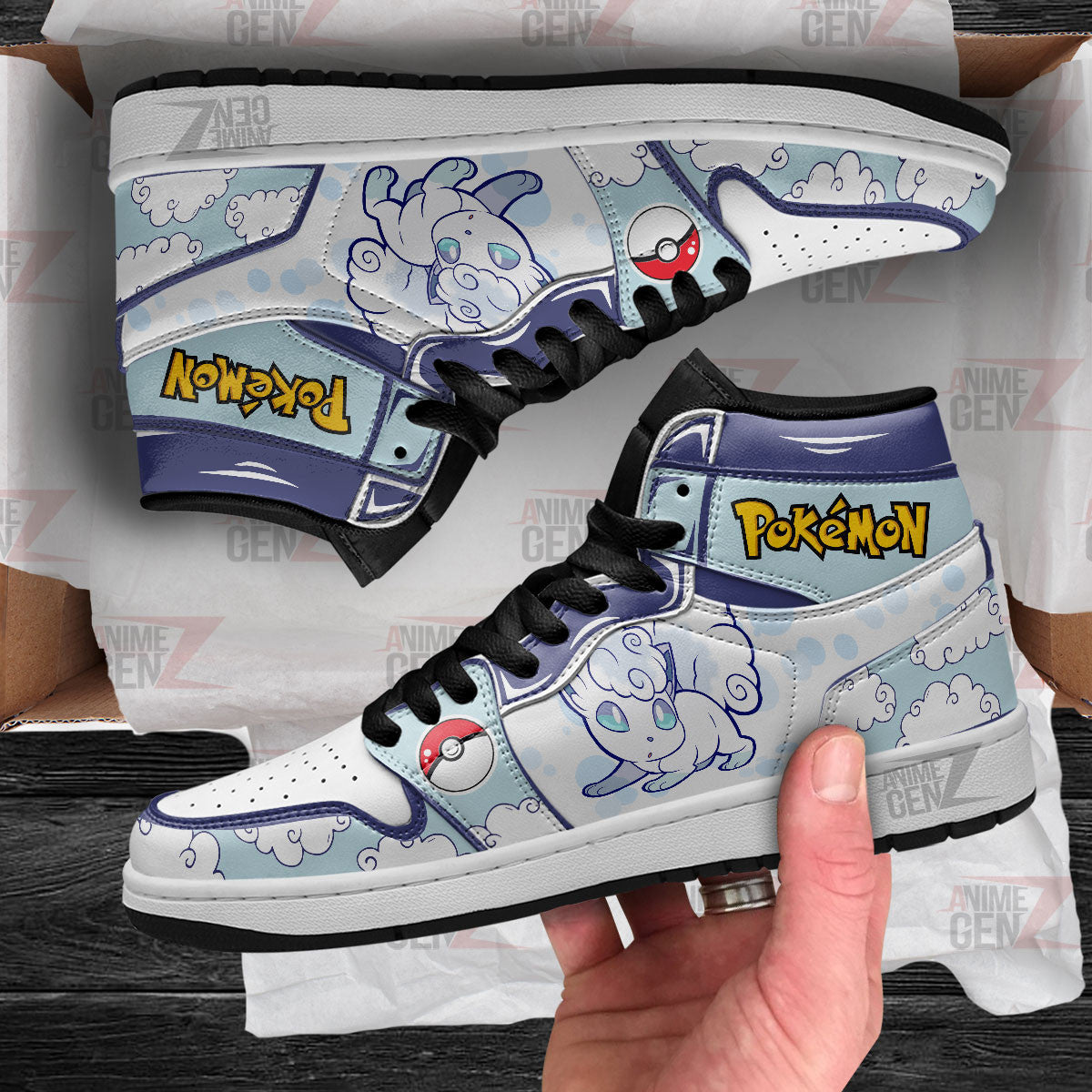 Pokemon Vulpix alola JD Sneakers Custom Pokemon Anime Shoes