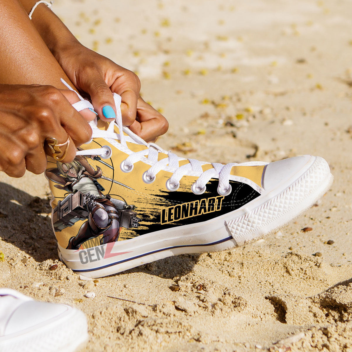Attack On Titan Leonhart High Top Shoes Custom Anime Sneakers