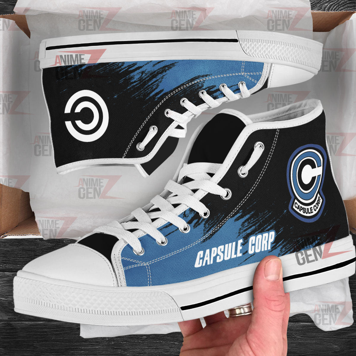 Dragon Ball Capsule Corp High Top Shoes Vegeta Super Saiyan Custom Anime Sneakers