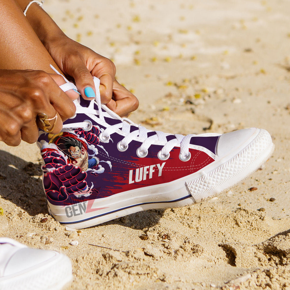 One Piece Monkey D Luffy Gear 4 High Top Shoes Custom Anime Sneakers