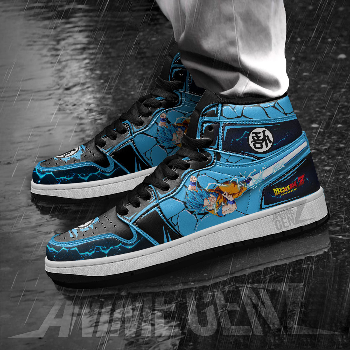 Dragon Ball Goku Super Saiyan Blue JD Sneakers Custom Anime Shoes