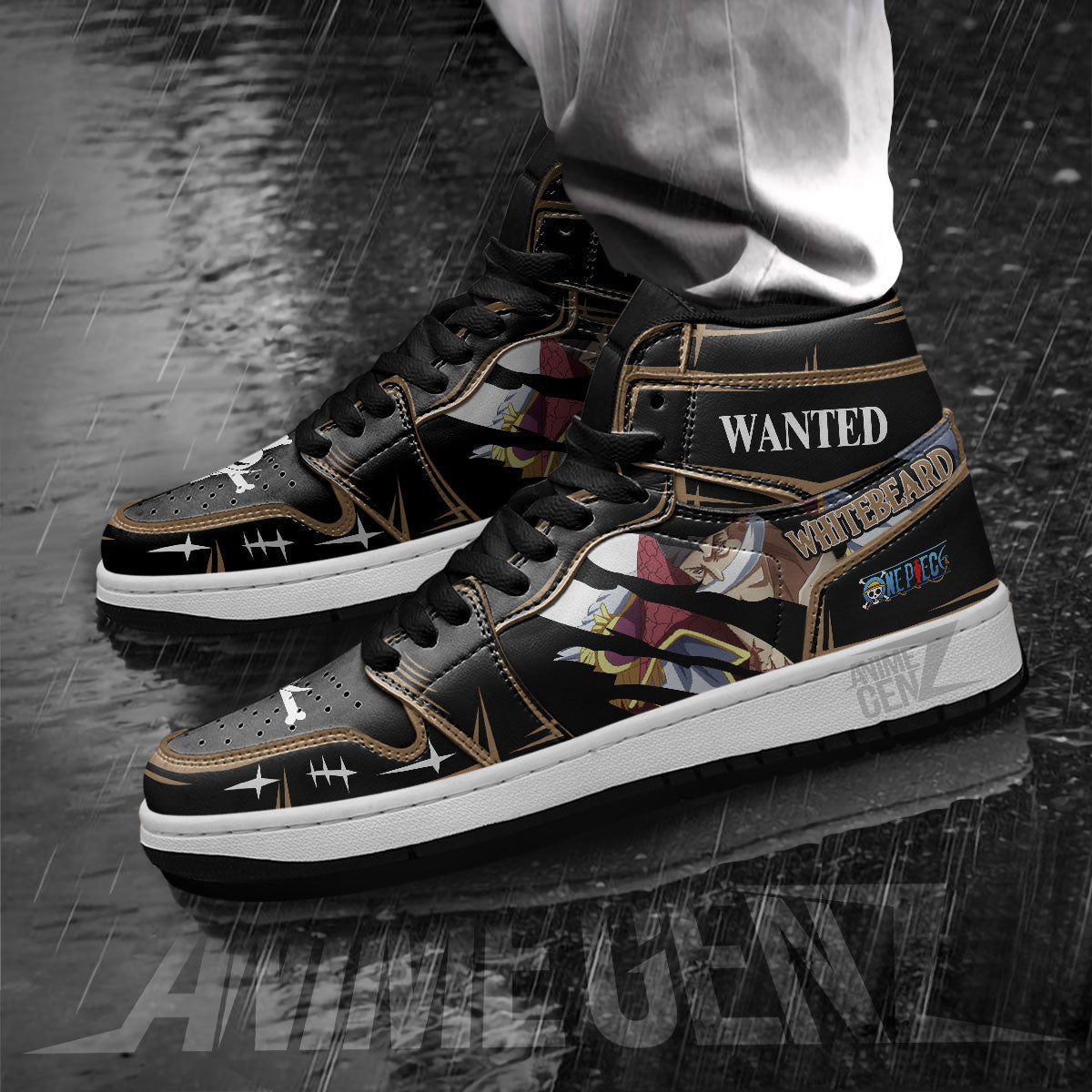 One Piece Edward Newgate Whitebeard JD Sneakers Custom Anime Shoes