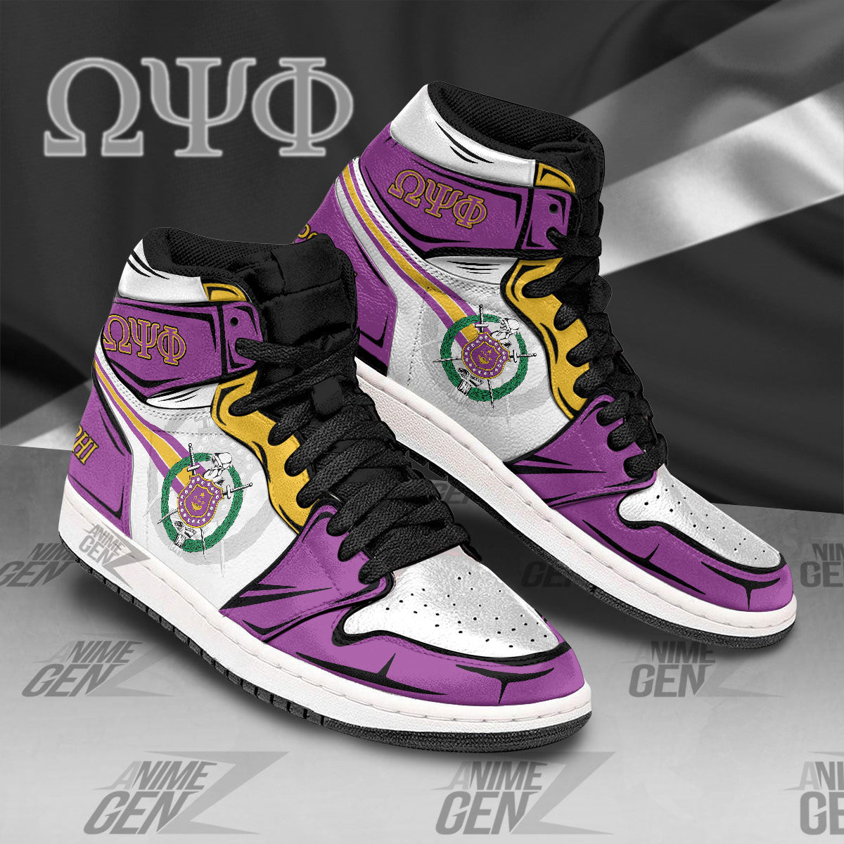 Omega Psi Phi JD Sneakers Fraternities Custom Shoes