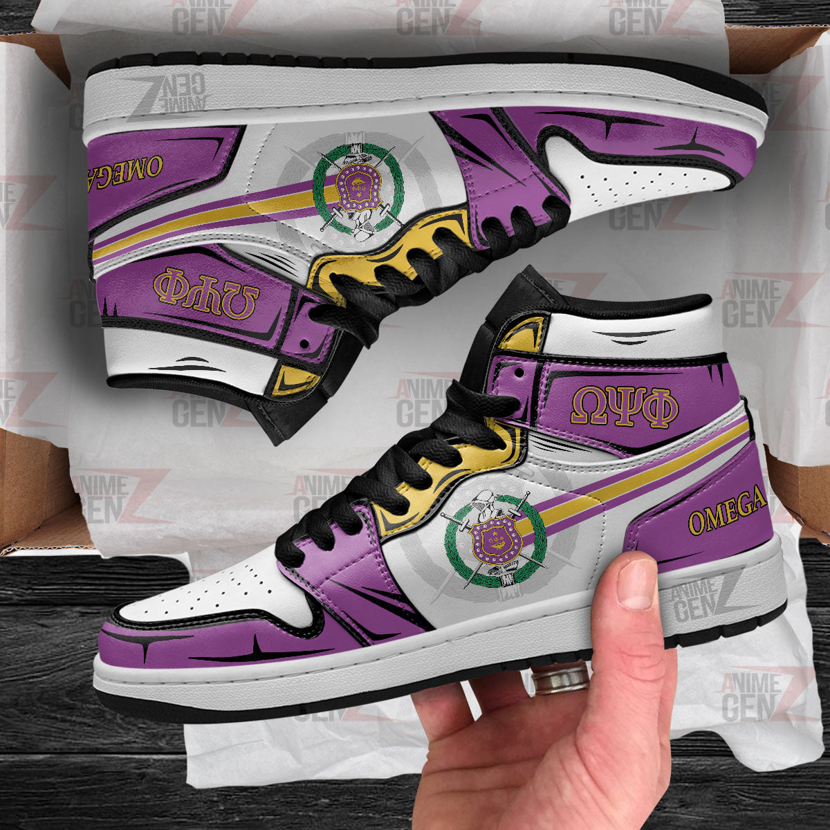 Omega Psi Phi JD Sneakers Fraternities Custom Shoes