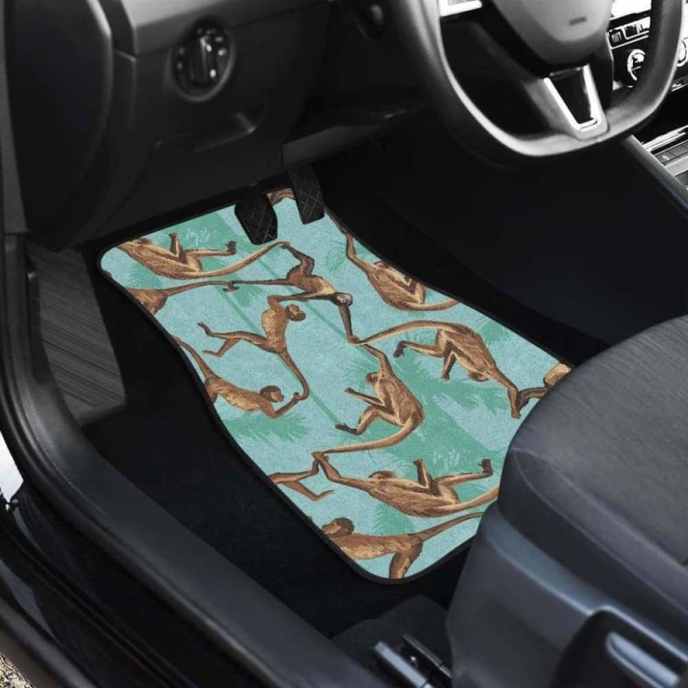Monkey Palm Tree Background Front And Back Car Mats