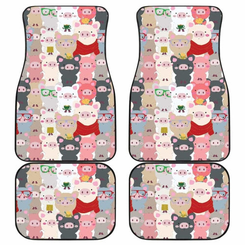 Pig Pattern Print Design Front And Back Car Mats