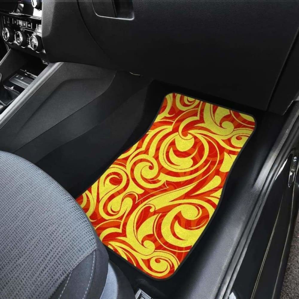 Fire Flame Design Pattern Front And Back Car Mats