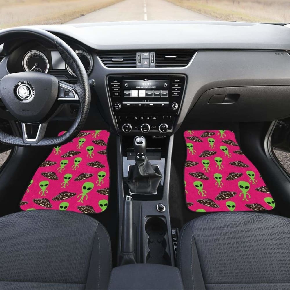 Alien Pattern Print Design Front And Back Car Mats