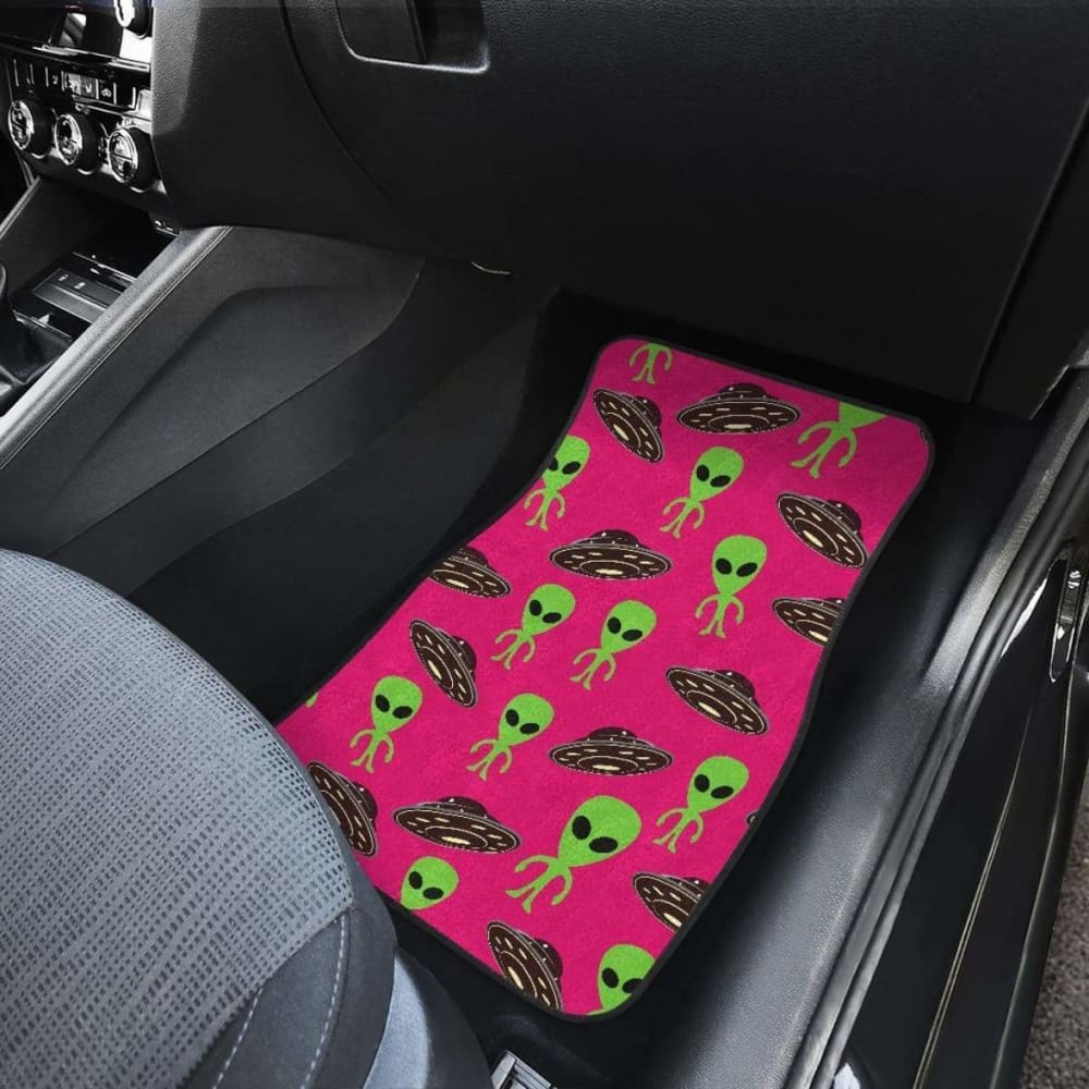 Alien Pattern Print Design Front And Back Car Mats