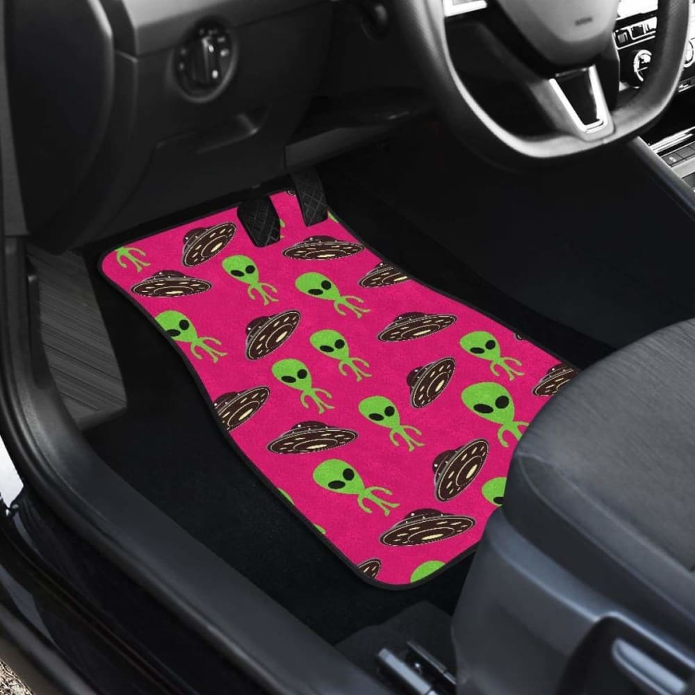 Alien Pattern Print Design Front And Back Car Mats