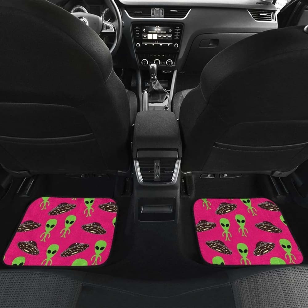 Alien Pattern Print Design Front And Back Car Mats