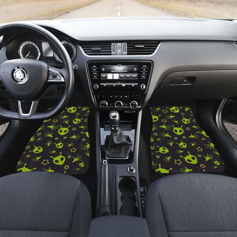 Alien Pattern Print Design Front And Back Car Mats