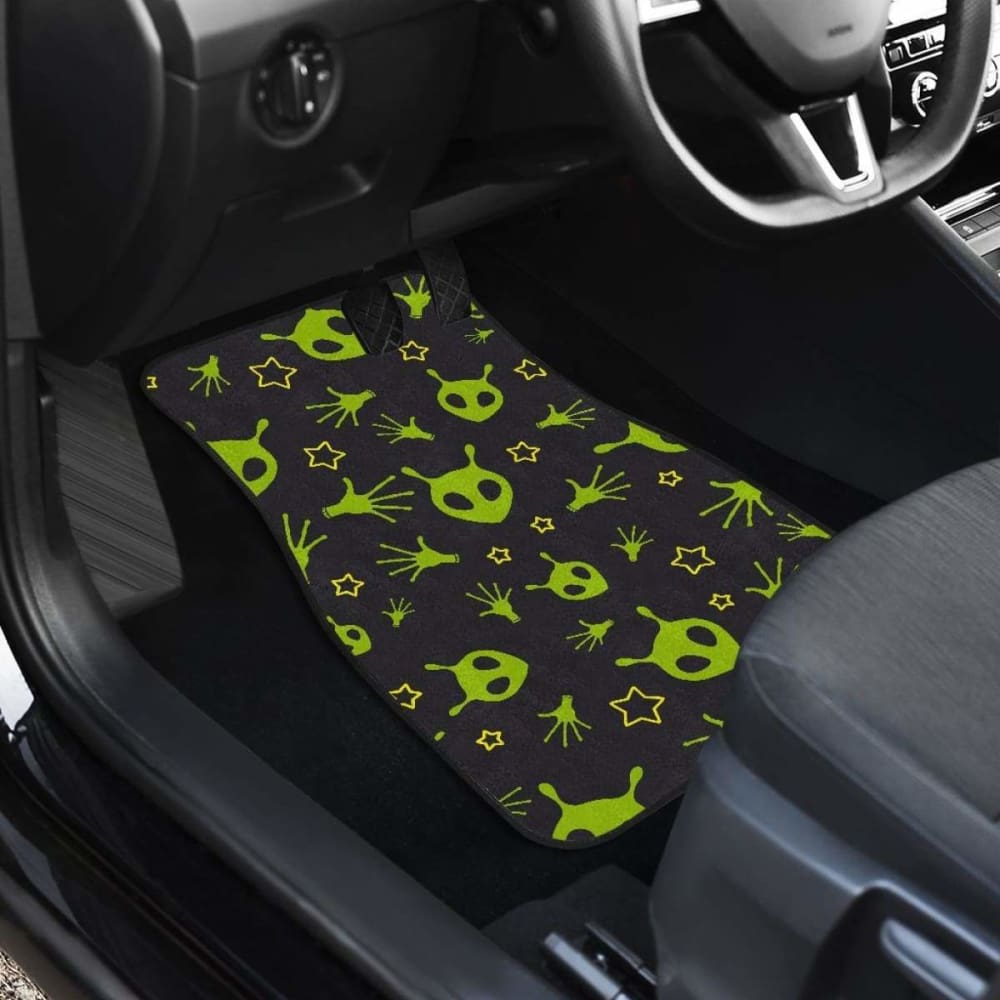 Alien Pattern Print Design Front And Back Car Mats