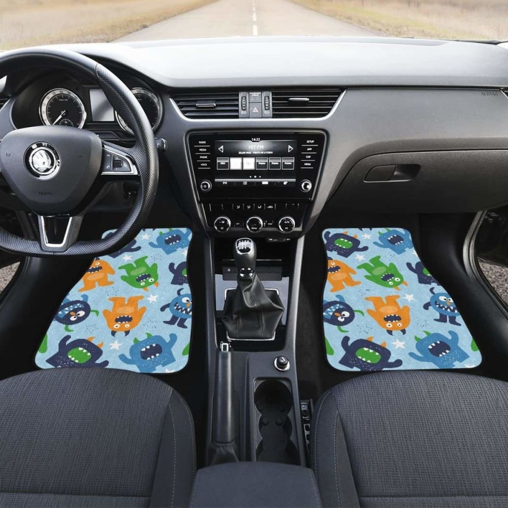 Alien Pattern Print Design Front And Back Car Mats