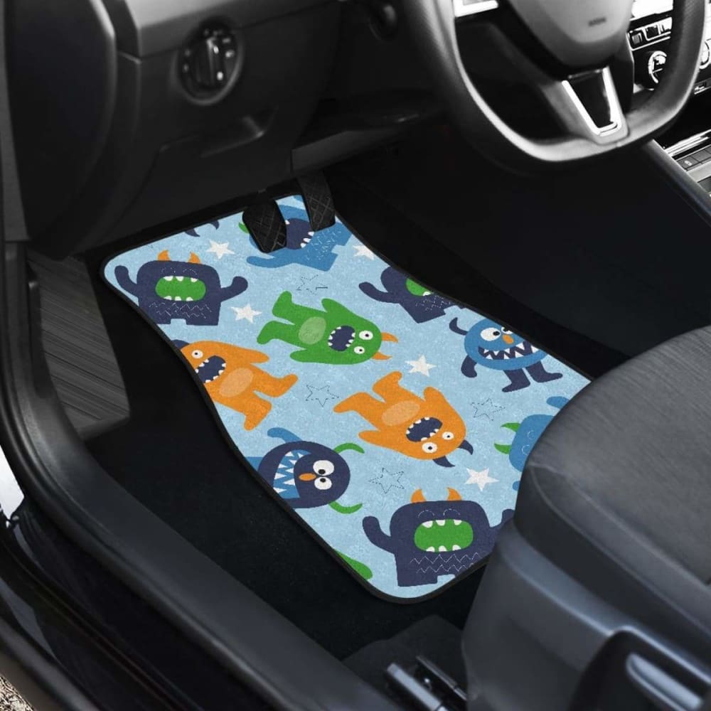 Alien Pattern Print Design Front And Back Car Mats