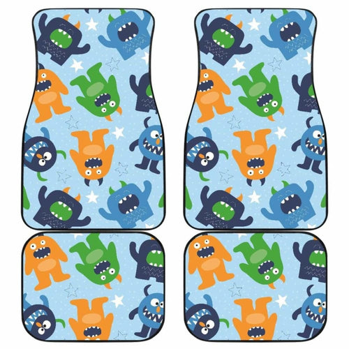 Alien Pattern Print Design Front And Back Car Mats