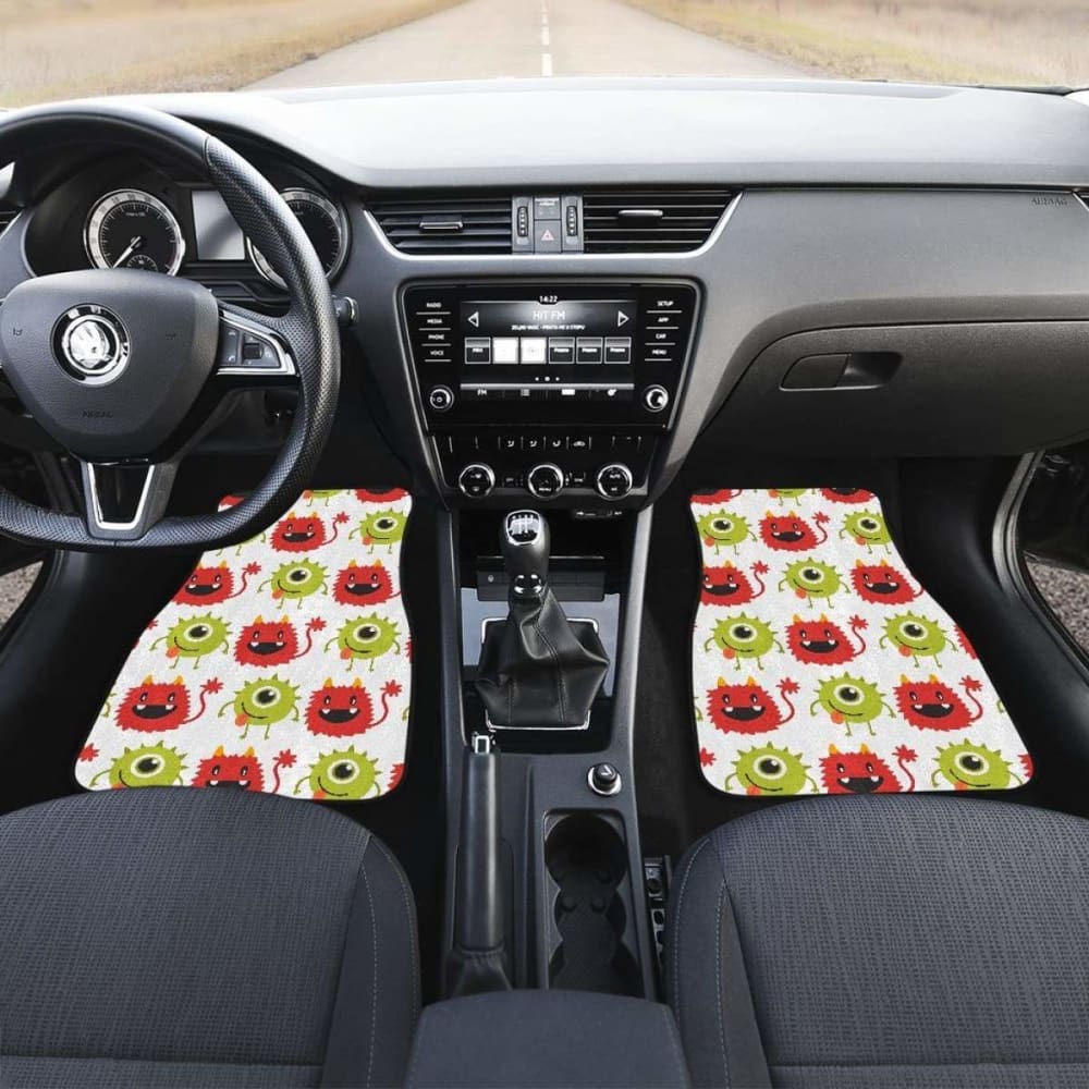 Alien Pattern Print Design Front And Back Car Mats