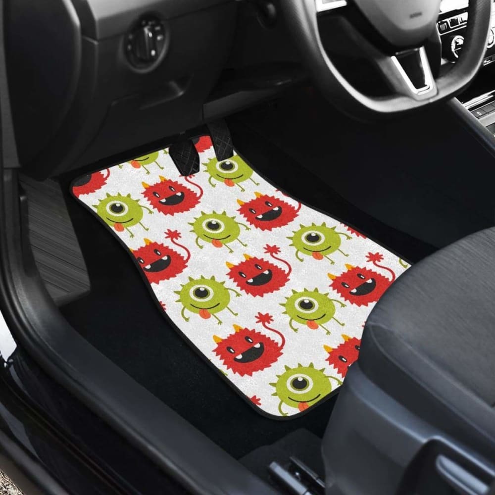 Alien Pattern Print Design Front And Back Car Mats