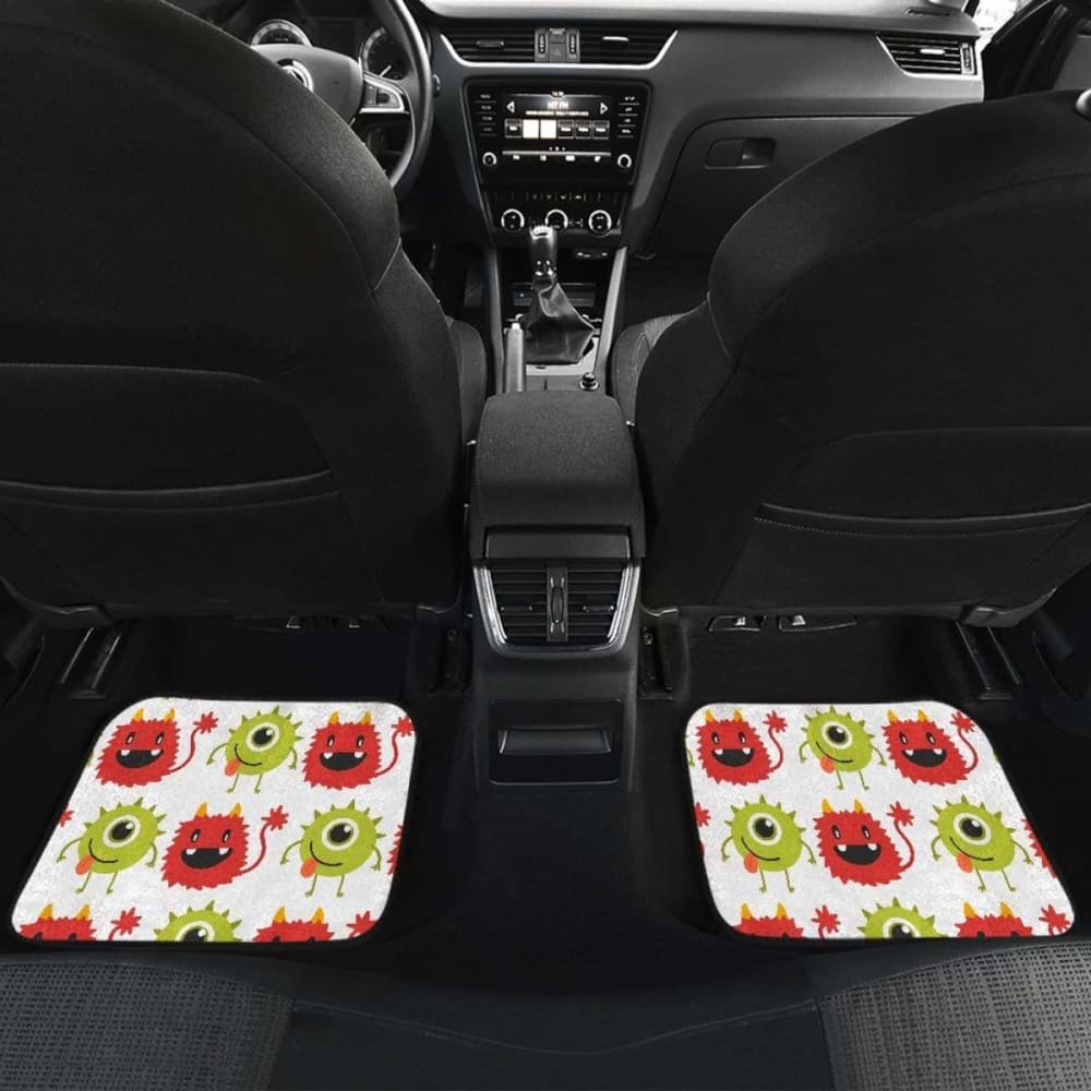 Alien Pattern Print Design Front And Back Car Mats