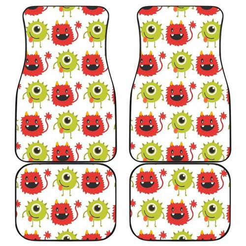 Alien Pattern Print Design Front And Back Car Mats