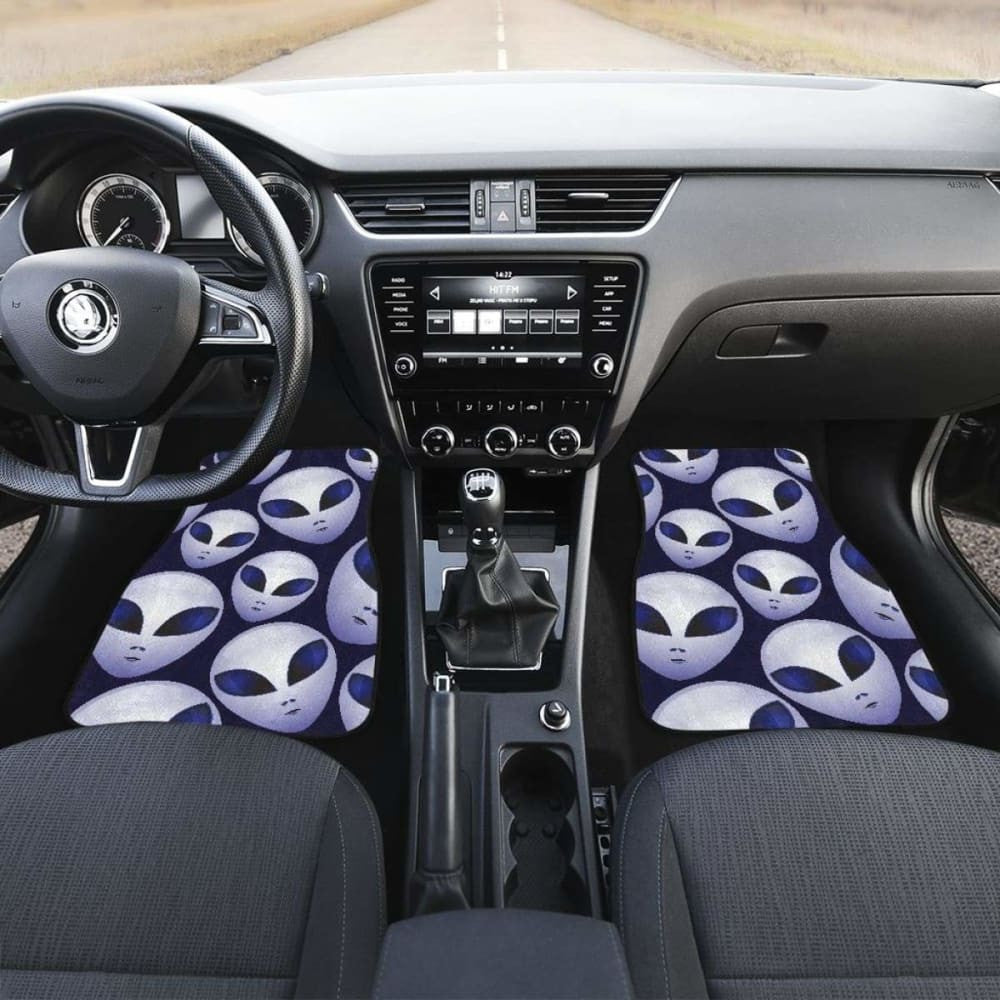 Alien Pattern Print Design Front And Back Car Mats