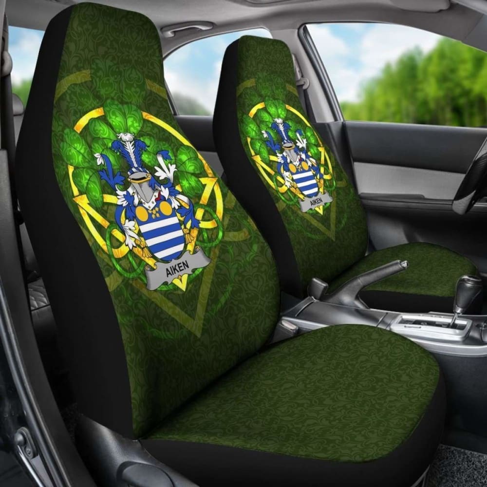 Aiken \bIreland Car Seat Cover Celtic Shamrock ( Set Of Two)