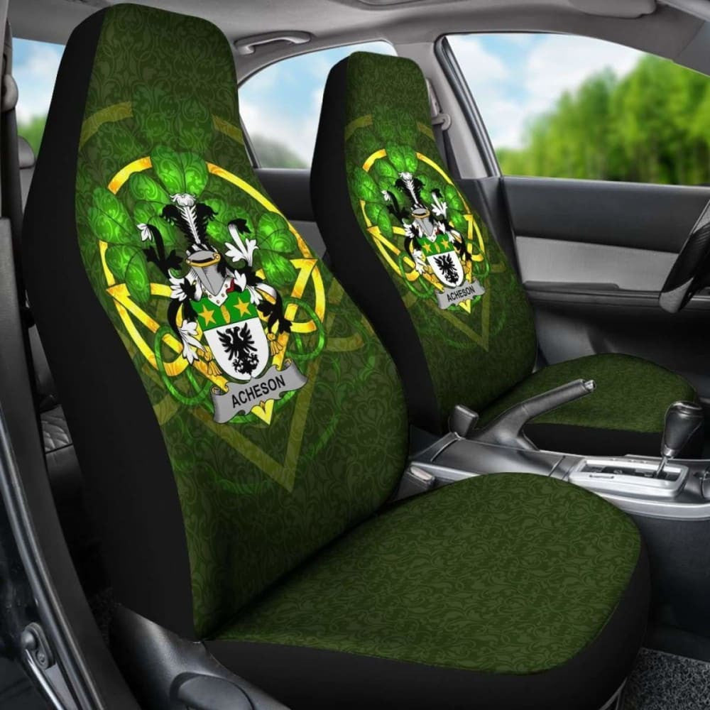 Acheson \bIreland Car Seat Cover Celtic Shamrock ( Set Of Two)