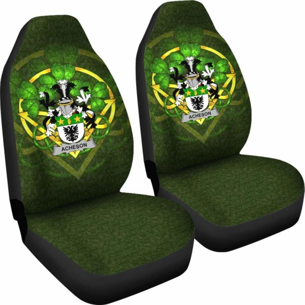 Acheson \bIreland Car Seat Cover Celtic Shamrock ( Set Of Two)