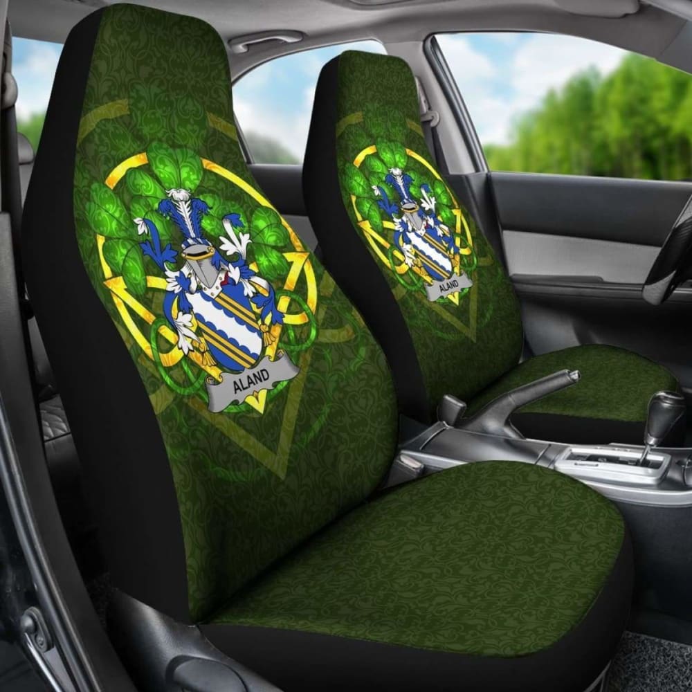Aland \bIreland Car Seat Cover Celtic Shamrock ( Set Of Two)