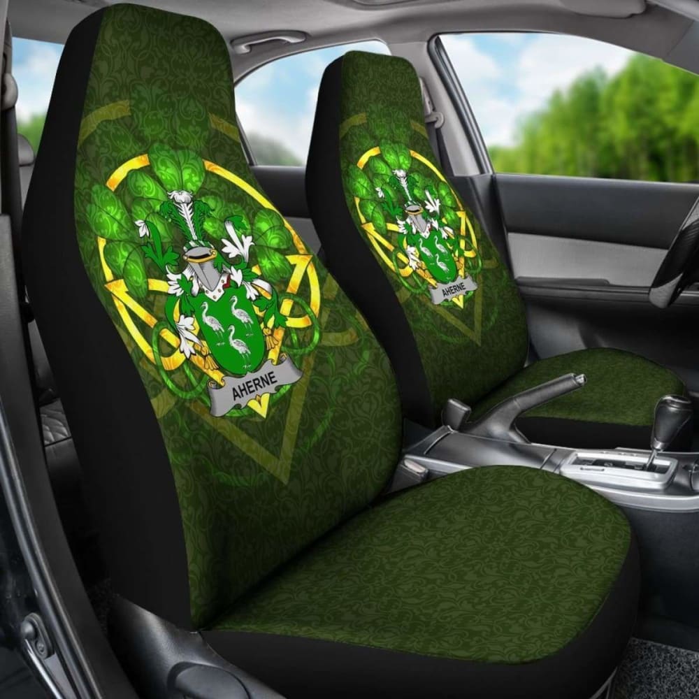 Aherne Or Mulhern \bIreland Car Seat Cover Celtic Shamrock ( Set Of Two)