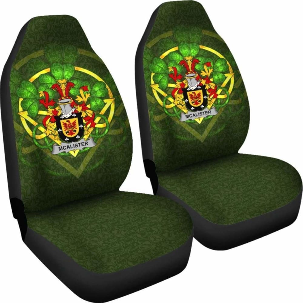 Alister Or Mcalister \bIreland Car Seat Cover Celtic Shamrock ( Set Of Two)
