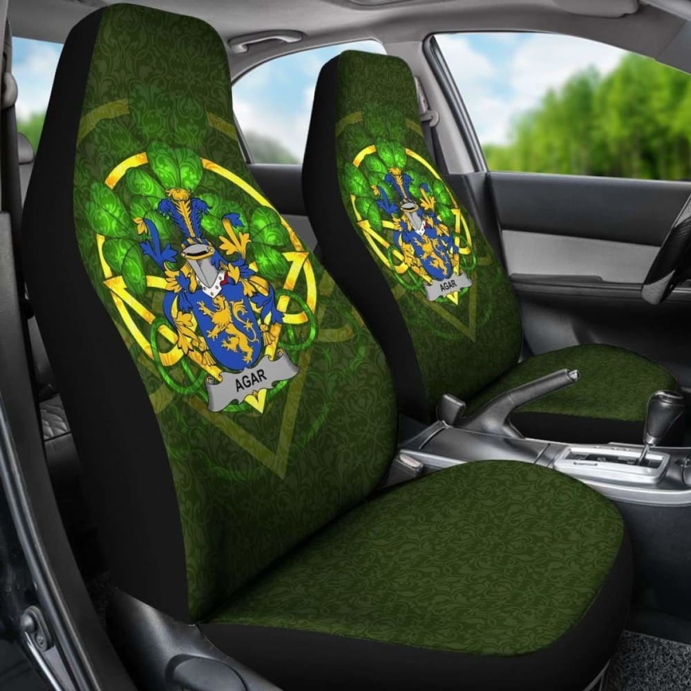 Agar \bIreland Car Seat Cover Celtic Shamrock ( Set Of Two)
