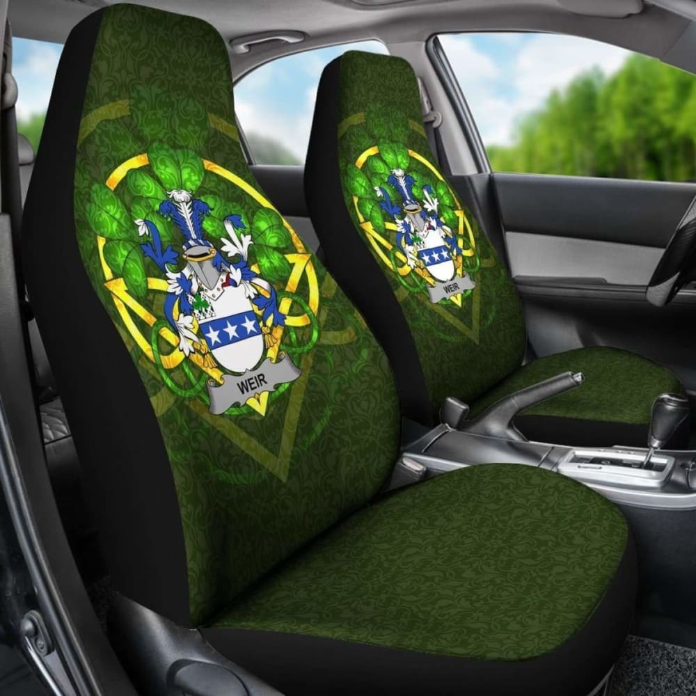 Weir Or Mcweir \bIreland Car Seat Cover Celtic Shamrock ( Set Of Two)