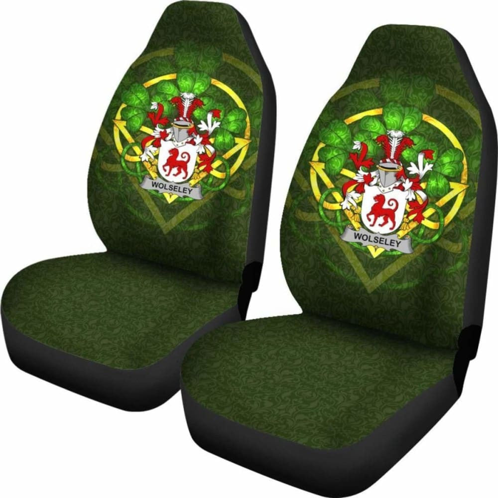 Wolseley \bIreland Car Seat Cover Celtic Shamrock ( Set Of Two)