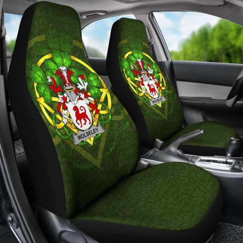 Wolseley \bIreland Car Seat Cover Celtic Shamrock ( Set Of Two)