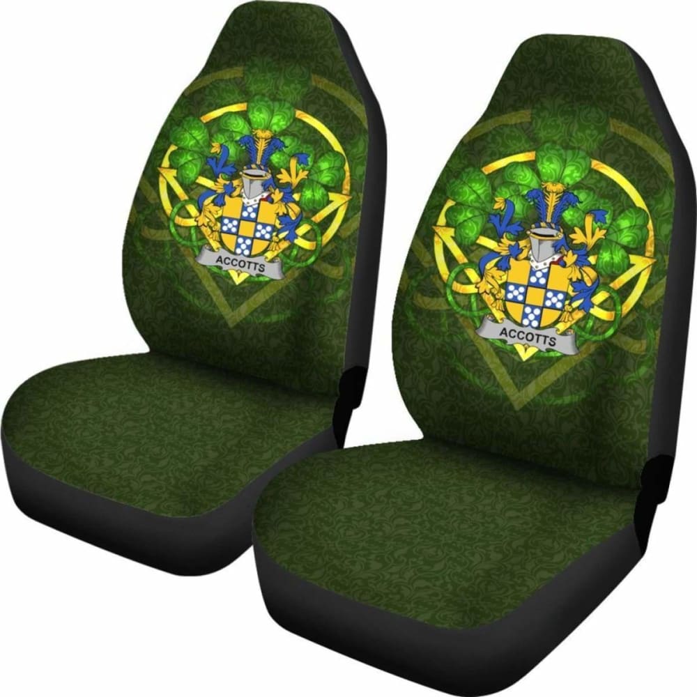 Accotts \bIreland Car Seat Cover Celtic Shamrock ( Set Of Two)