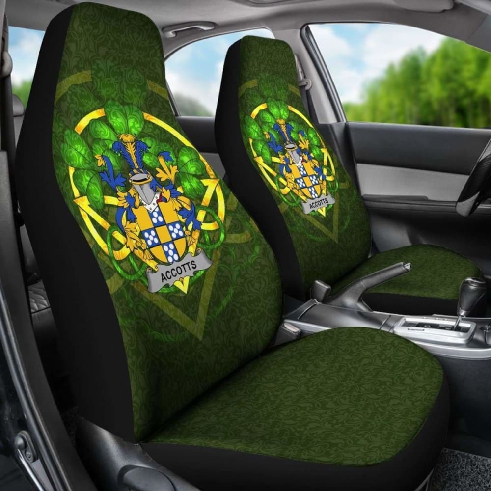 Accotts \bIreland Car Seat Cover Celtic Shamrock ( Set Of Two)