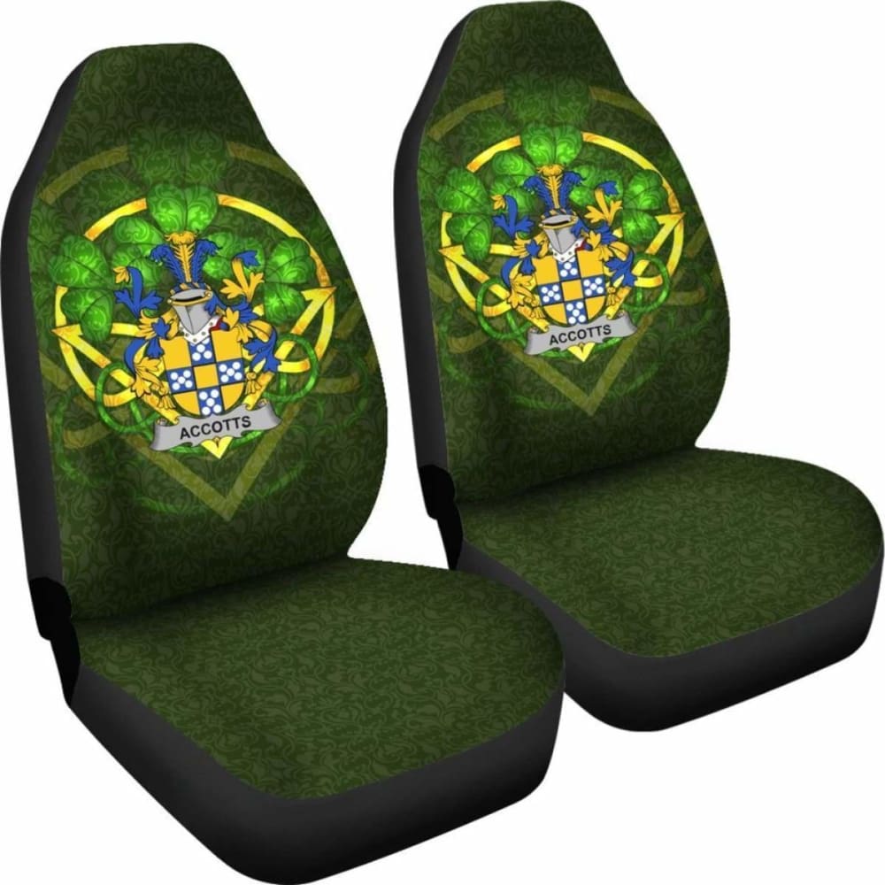 Accotts \bIreland Car Seat Cover Celtic Shamrock ( Set Of Two)