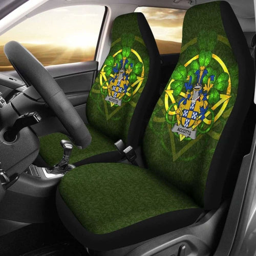 Accotts \bIreland Car Seat Cover Celtic Shamrock ( Set Of Two)
