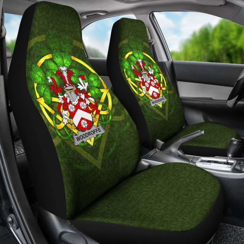 Woodroffe \bIreland Car Seat Cover Celtic Shamrock ( Set Of Two)