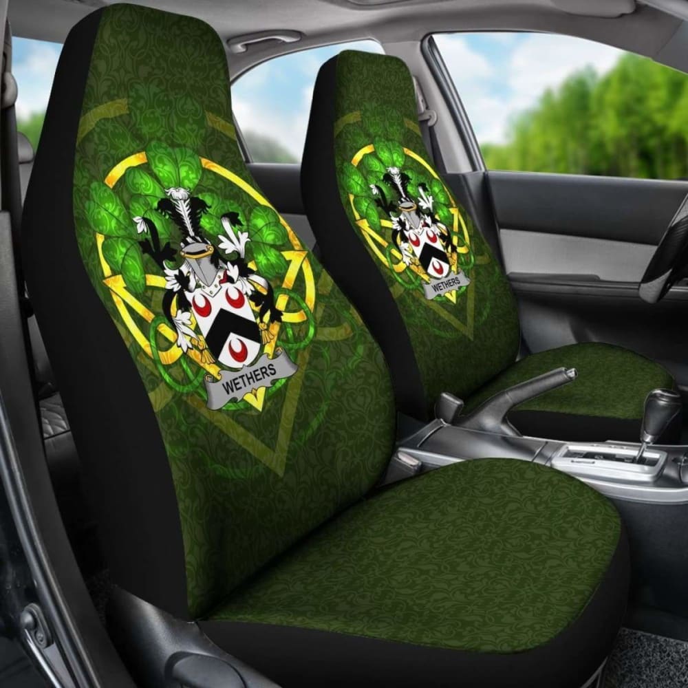 Wethers \bIreland Car Seat Cover Celtic Shamrock ( Set Of Two)