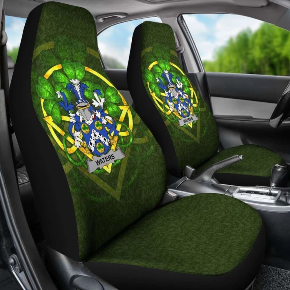 Waters \bIreland Car Seat Cover Celtic Shamrock ( Set Of Two)