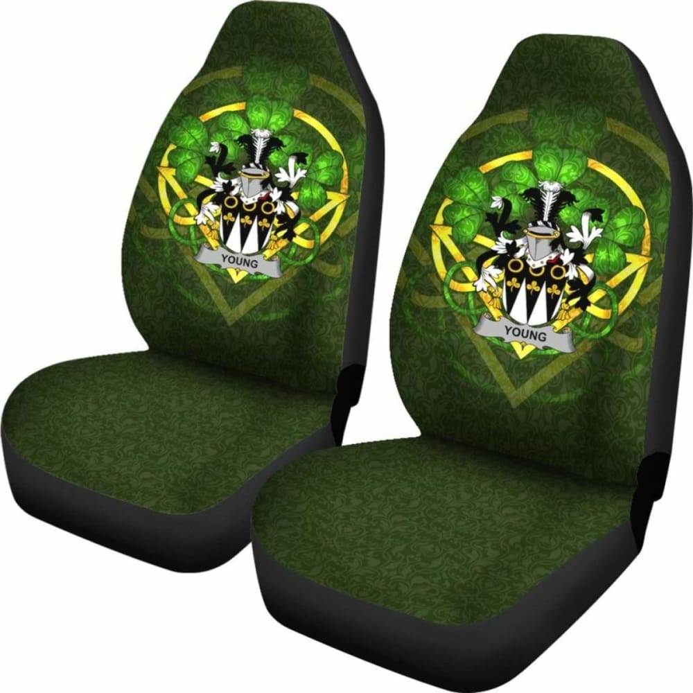 Young \bIreland Car Seat Cover Celtic Shamrock ( Set Of Two)