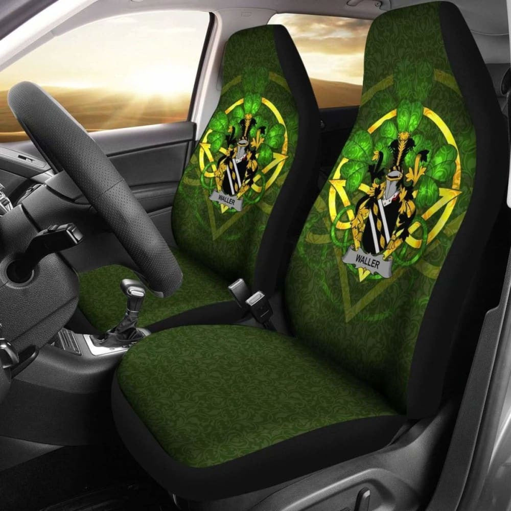 Waller \bIreland Car Seat Cover Celtic Shamrock ( Set Of Two)
