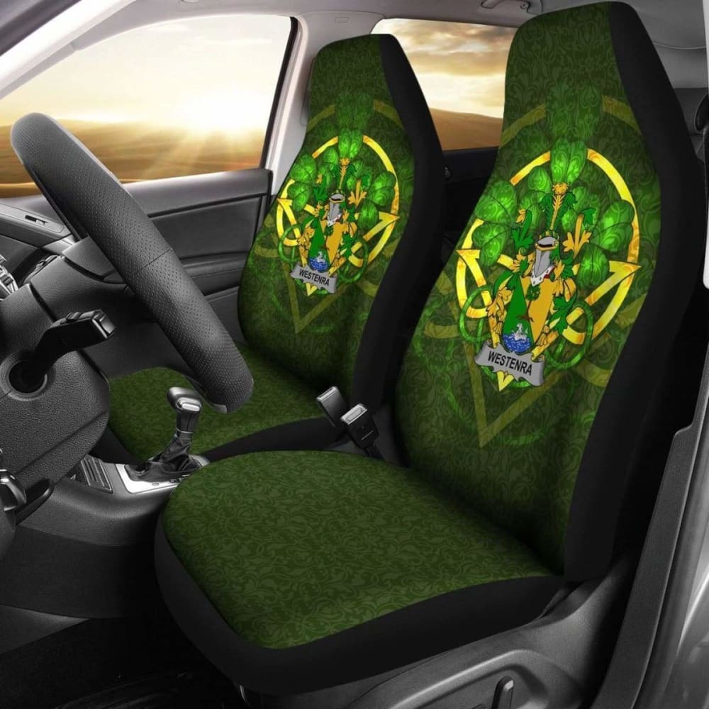 Westenra \bIreland Car Seat Cover Celtic Shamrock ( Set Of Two)