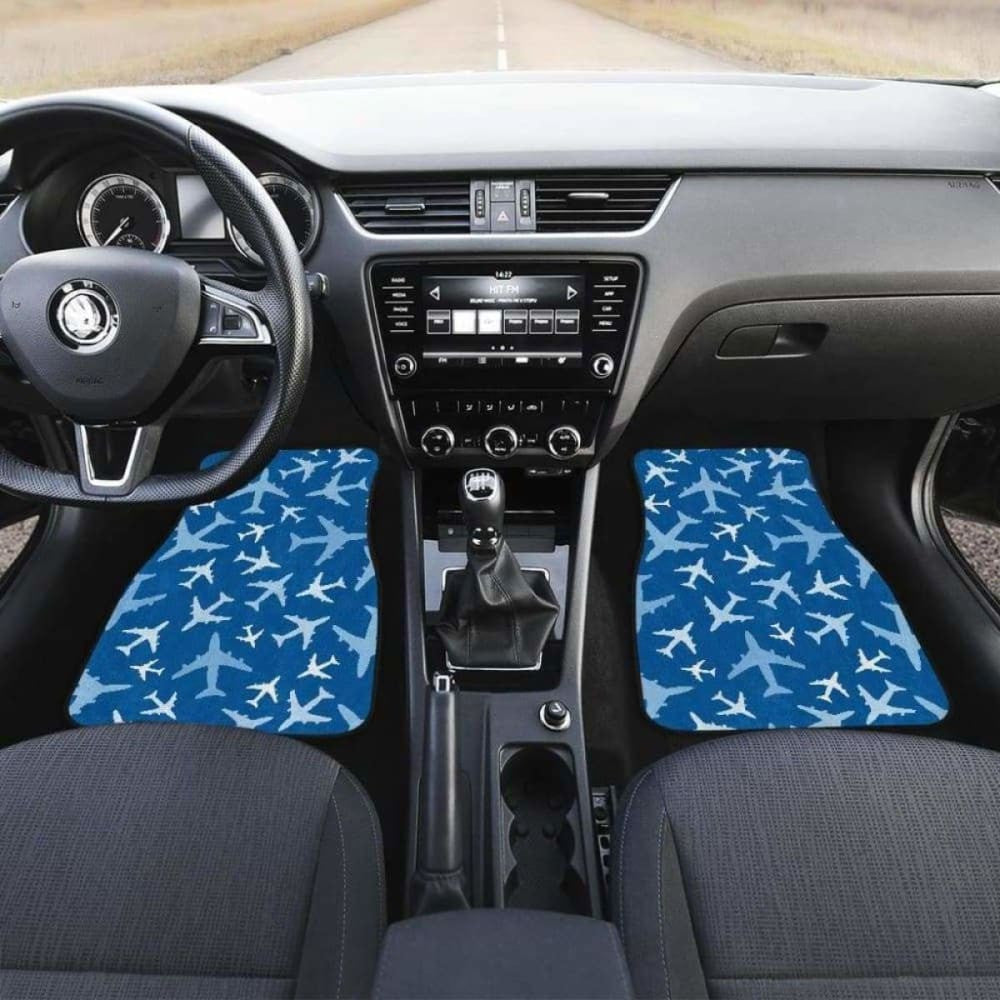 Airplane Pattern In The Sky Front And Back Car Mats