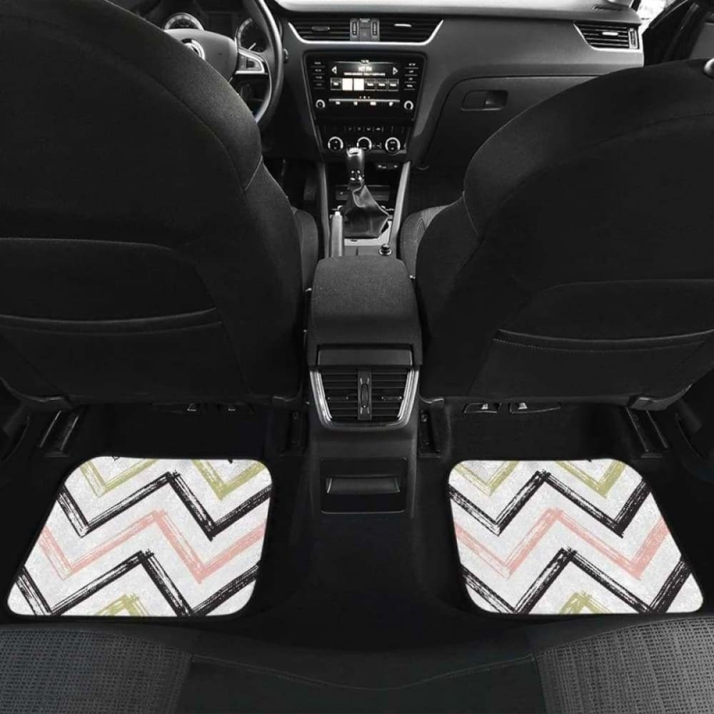 Zigzag Chevron Paint Pattern Front And Back Car Mats