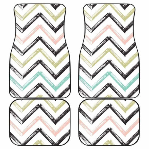 Zigzag Chevron Paint Pattern Front And Back Car Mats