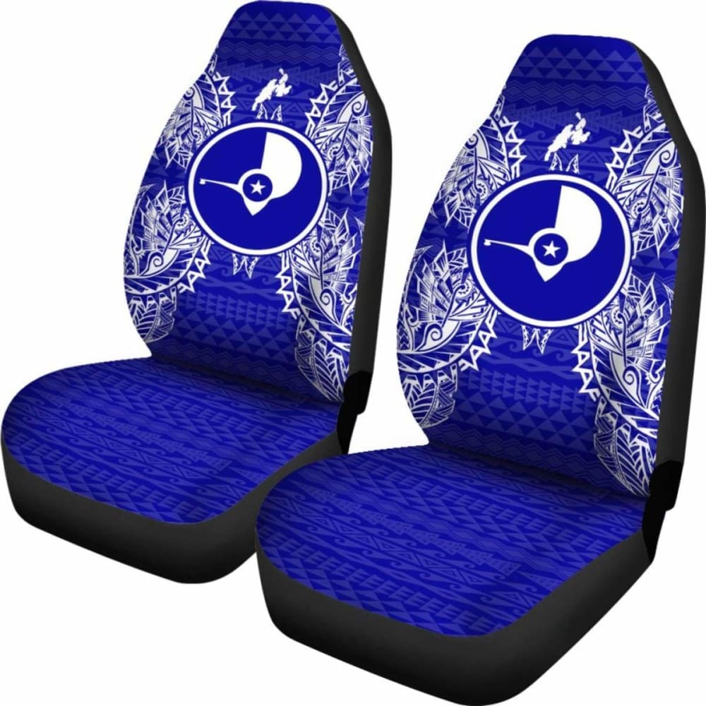 Yap Car Seat Cover - Yap Flag Map Blue -