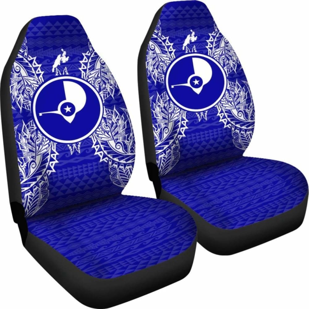 Yap Car Seat Cover - Yap Flag Map Blue -